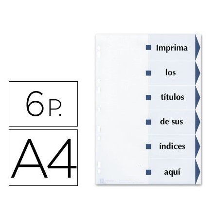 Separador de cartulina avery imprimible 6 separadores din a4