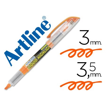 Rotulador artline fluorescente ek-640 naranja -punta biselada