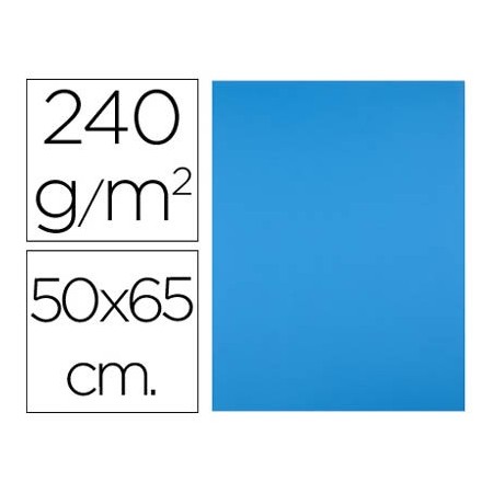 Cartulina liderpapel 50x65 cm 240g/m2 azul (Pack de 125 uds.)