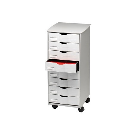 Mueble auxiliar fast-paperflow para oficina 8 cajones en color gris 5x825x382 71,5x31,6x34,3 cm