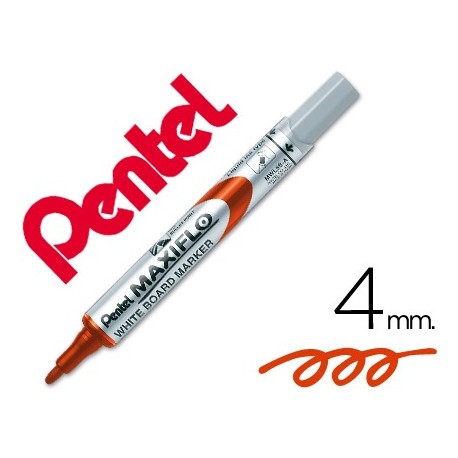 Rotulador maxiflo pentel para pizarra blanca color rojo (Pack de 12 uds.)