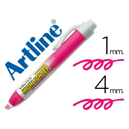 Rotulador artline clix fluorescente ek-63 rosa punta biselada 4.00 mm (Pack de 12 uds.)
