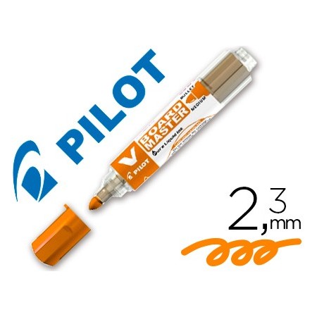 Rotulador pilot v board master para pizarra blanca naranja tinta liquida trazo 2,3mm (Pack de 10 uds.)