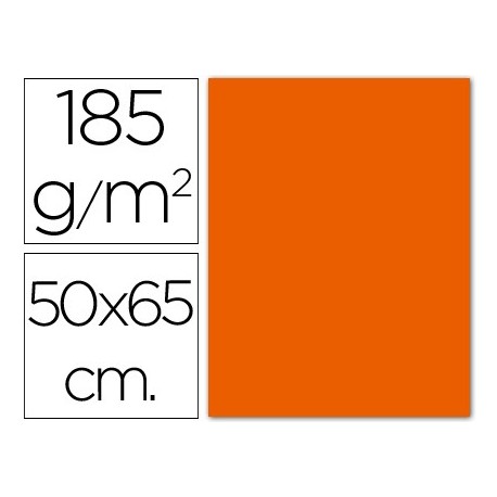 Cartulina guarro mandarina 50x65 cm 185 grs (Pack de 25 uds.)