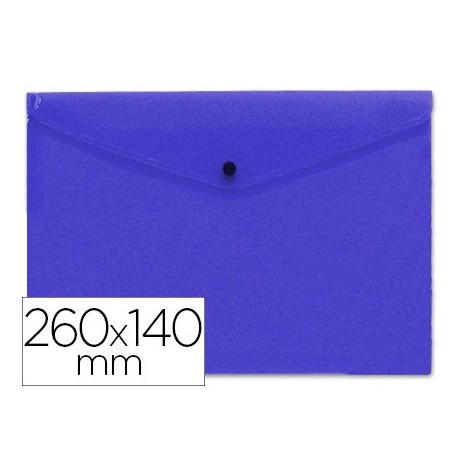 Carpeta liderpapel dossier broche polipropileno tamaño sobre americano 260x140 mm azul translucido (Pack de 12 uds.)