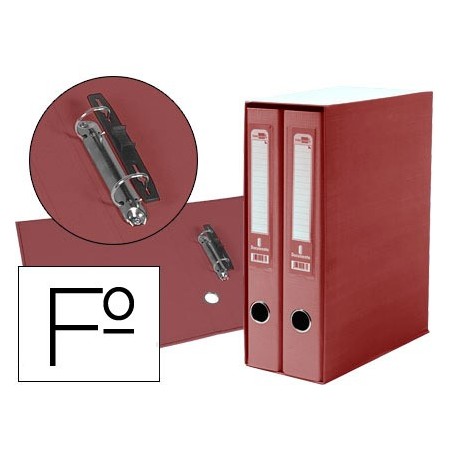 Modulo liderpapel 2 archivadores folio 2 anillas mecanismo de palanca 75mm rojo