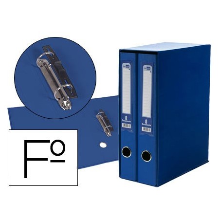 Modulo liderpapel 2 archivadores folio 2 anillas mecanismo de palanca 75mm azul