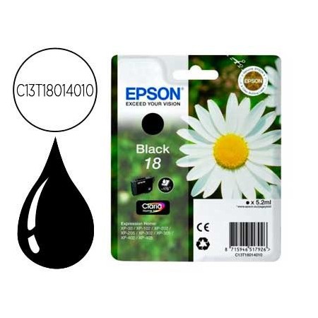 Ink-jet epson t18 negro expression home xp-102 xp-205 xp-305 xp-405 capaciidad 175 pag