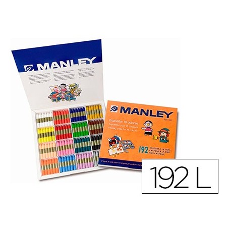 Lapices cera manley caja de 192 unidades 16 colores surtidos