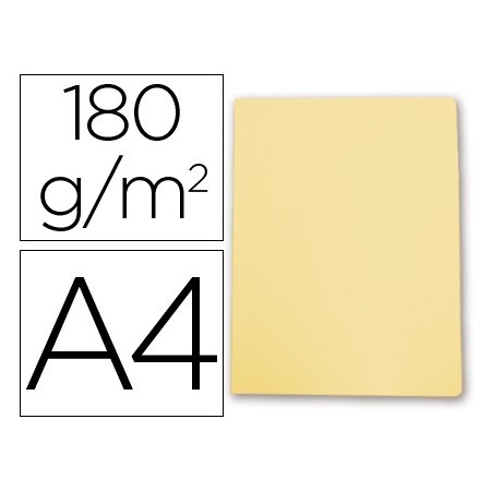 Subcarpeta cartulina gio din a4 amarillo pastel 180 g/m2 (Pack de 50 uds.)