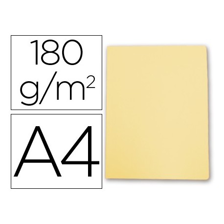 Subcarpeta cartulina gio din a4 amarillo pastel 180 g/m2 (Pack de 50 uds.)