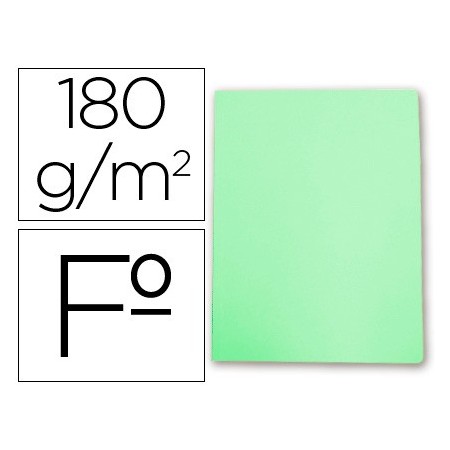 Subcarpeta cartulina gio folio verde pastel 180 g/m2 (Pack de 50 uds.)