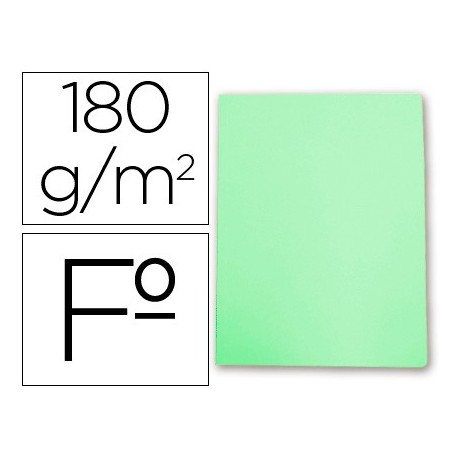 Subcarpeta cartulina gio folio verde pastel 180 g/m2 (Pack de 50 uds.)