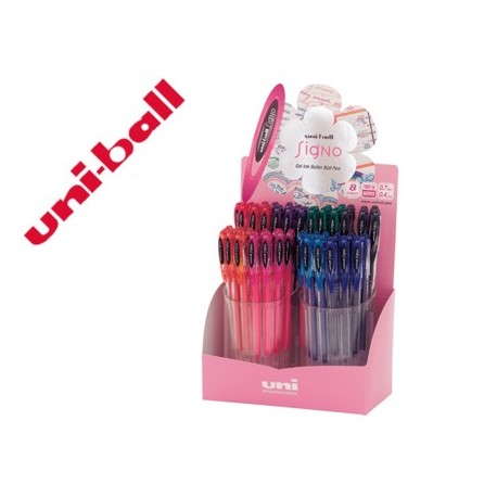 Boligrafo uni ball um-120 signo 0,7 mm tinta gel expositor de 48 colores basicos
