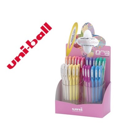 Boligrafo uni ball um-120 signo 0,7 mm tinta gel expositor de 48 colores pastel