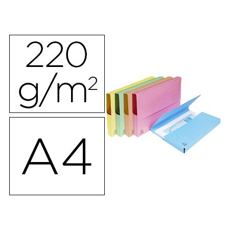 Subcarpeta cartulina lustrada con bolsa exacompta din a4 colores surtidos 210 gr (Pack de 50 uds.)