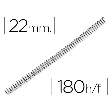Espiral metalico q-connect 56 4:1 22mm 1,2mm caja de 100 unidades