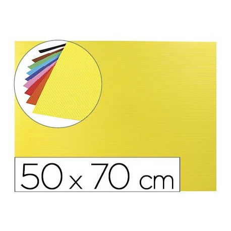 Goma eva ondulada liderpapel 50x70cm 2,2mm de espesor amarillo (Pack de 10 uds.)