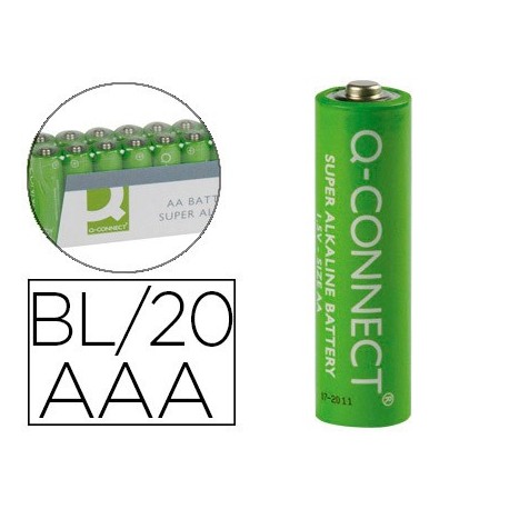Pila q-connect alcalina aaa -paquete con 20 pilas
