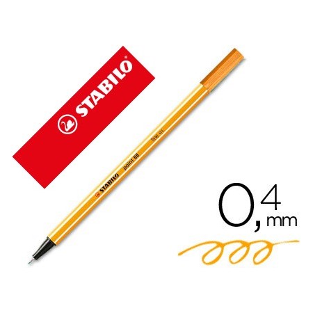 Rotulador stabilo punta de fibra point 88 naranja neon (Pack de 10 uds.)