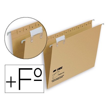 Carpeta colgante hamelin folio prolongado visor superior kraft eco (Pack de 50 uds.)