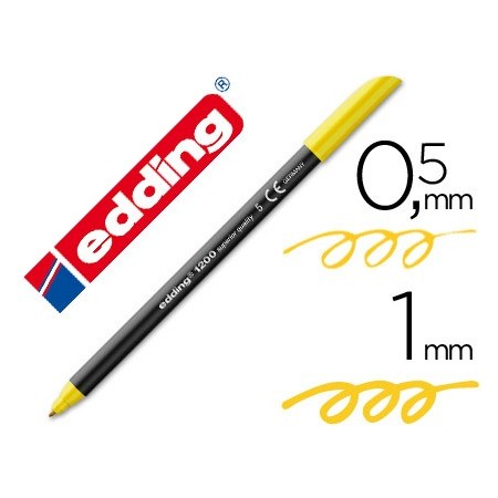 Rotulador edding punta fibra 1200 amarillo n.5 -punta redonda 0.5 mm