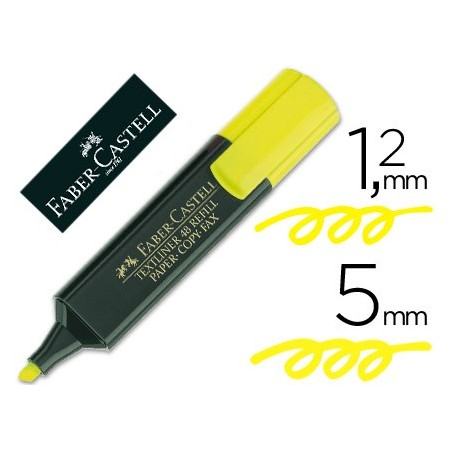 Rotulador faber fluorescente 48-07 amarillo (Pack de 10 uds.)