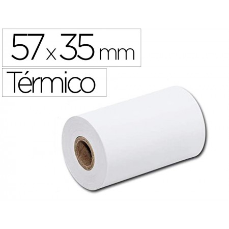 Rollo sumadora termico q-connect 57 mm ancho x 35 mm diametro para tpv sin bisfenola (Pack de 10 uds.)