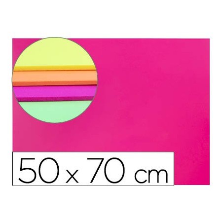 Goma eva liderpapel 50x70cm 60g/m2 espesor 2mm fluor rosa (Pack de 10 uds.)
