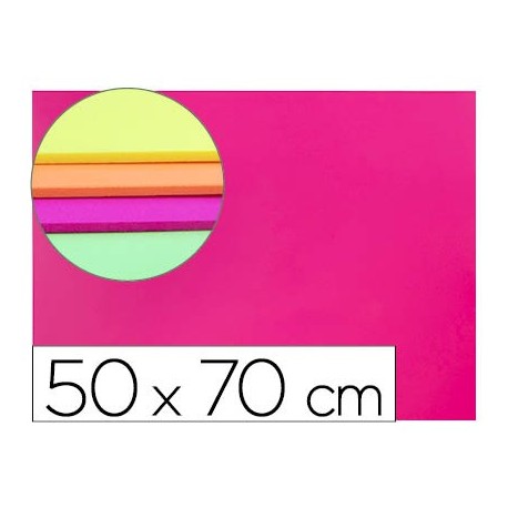 Goma eva liderpapel 50x70cm 60g/m2 espesor 2mm fluor rosa (Pack de 10 uds.)