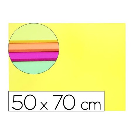 Goma eva liderpapel 50x70cm 60g/m2 espesor 2mm fluor amarillo (Pack de 10 uds.)
