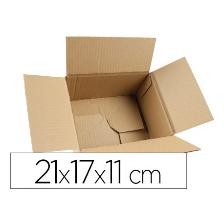Caja para embalar q-connect fondo automatico medidas 210x170x110 mm espesor carton 3 mm (Pack de 5 uds.)