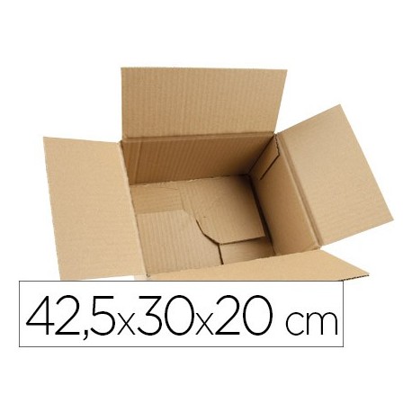 Caja para embalar q-connect fondo automatico medidas 425x300x200 mm espesor carton 3 mm (Pack de 5 uds.)