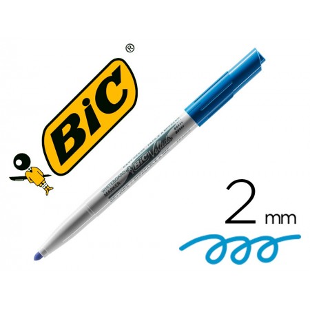 Rotulador bic velleda para pizarra azul punta redonda 2 mm (Pack de 12 uds.)