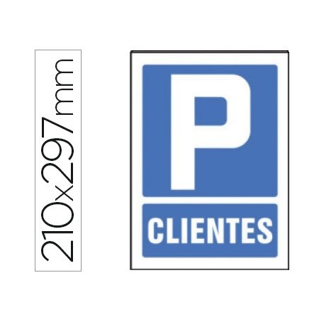 Pictograma syssa señal de parking clientes en pvc 210x297 mm