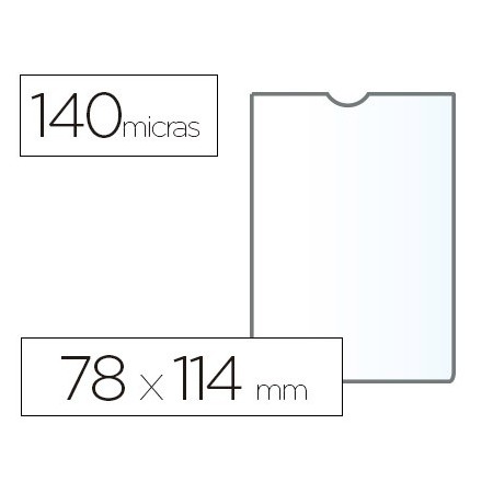 Funda portadocumento esselte plastico transparente 140 micras tamaño 78x114 mm (Pack de 100 uds.)