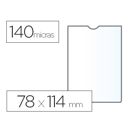Funda portadocumento esselte plastico transparente 140 micras tamaño 78x114 mm (Pack de 100 uds.)