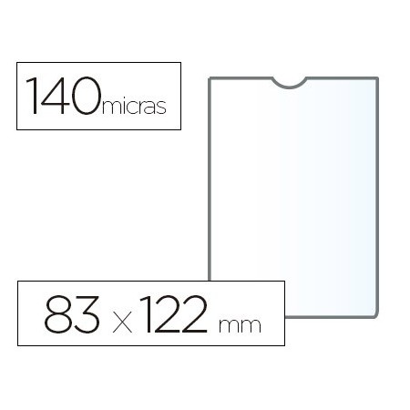 Funda portadocumento esselte plastico transparente 140 micras tamaño 83x122 mm (Pack de 100 uds.)