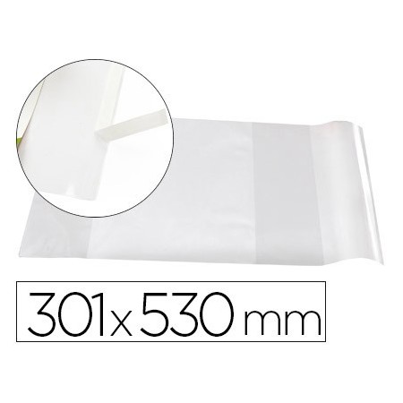 Forralibro liderpapel nº30 con solapa ajustable adhesivo 301 x 530 mm (Pack de 25 uds.)