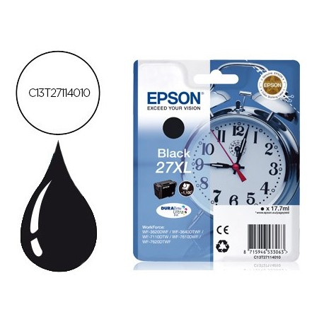 Ink-jet epson 27xl wf 3620 / 3640 / 7110 / 7610 / 7620 negro -1.100 pag-