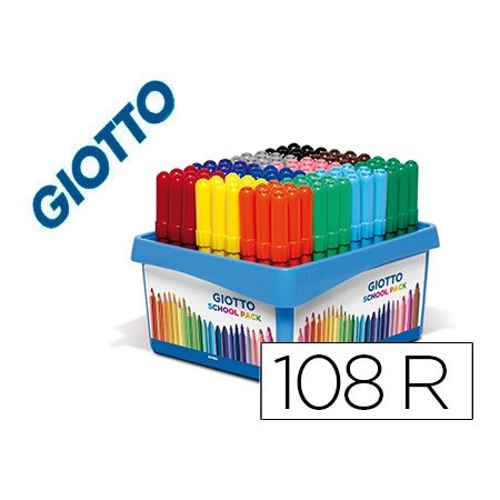 Rotulador giotto turbo maxi school pack de 108 unidades 12 colores x 9 unidades
