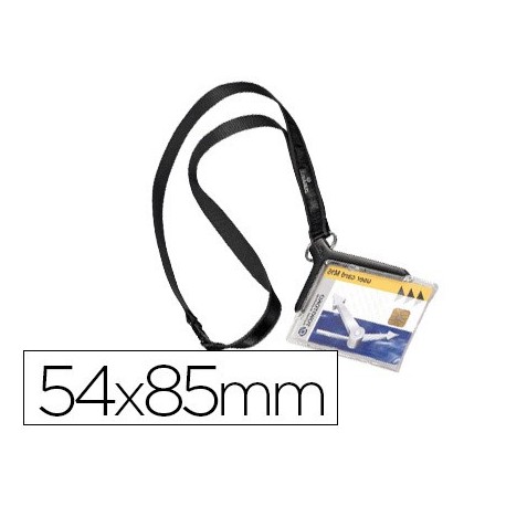 Identificador con cordon plano durable acrilico diagonal 54x85mm (Pack de 10 uds.)