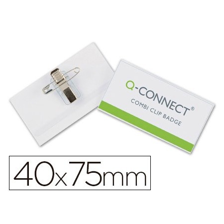 Identificador q-connect con pinza e imperdible kf17457 40x75 mm (Pack de 25 uds.)