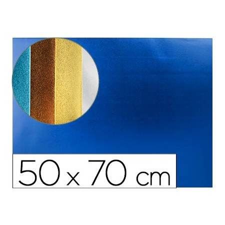 Goma eva liderpapel 50x70 cm espesor 2 mm metalizada azul (Pack de 10 uds.)