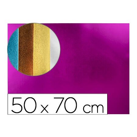 Goma eva liderpapel 50x70 cm espesor 2 mm metalizada rosa (Pack de 10 uds.)