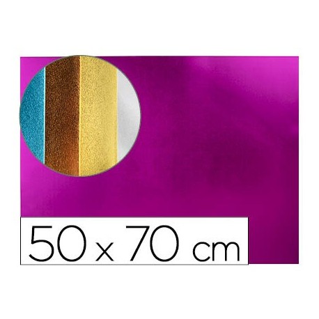 Goma eva liderpapel 50x70 cm espesor 2 mm metalizada rosa (Pack de 10 uds.)