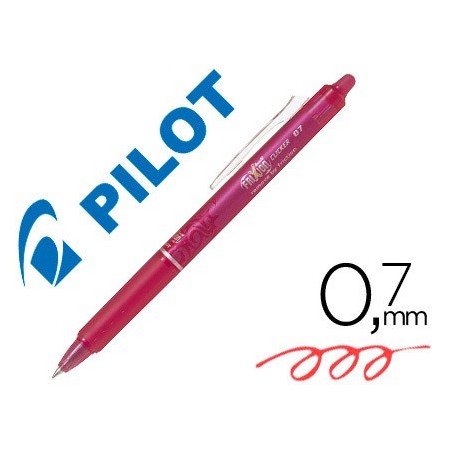 Boligrafo pilot frixion clicker borrable 0,7 mm color rosa en blister