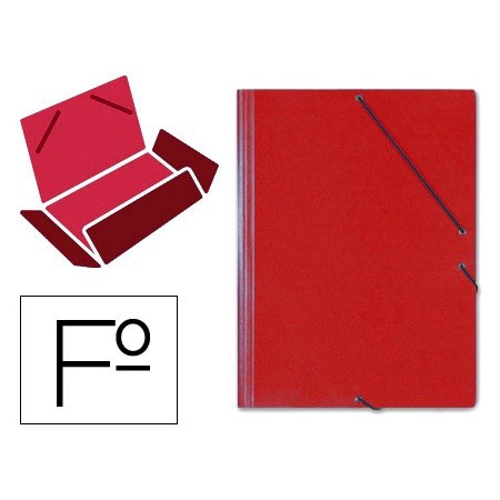 Carpeta gomas solapas carton saro tamaño folio rojo (Pack de 10 uds.)