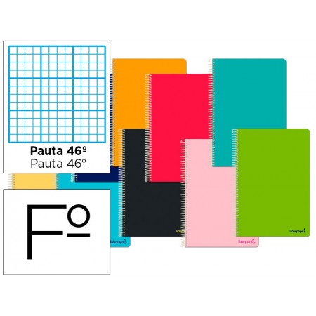 Cuaderno espiral liderpapel folio smart tapa blanda 80h 60gr rayado n 46 colores surtidos (Pack de 10 uds.)