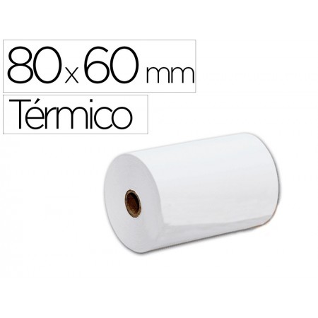 Rollo sumadora termico q-connect 80 mm ancho x 60 mm diametro sin bisfenol a (Pack de 10 uds.)